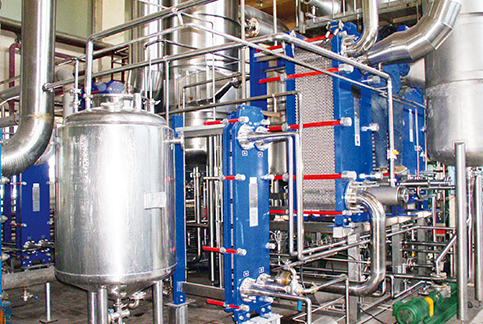 The evaporation system of Alfa Laval gelatin in Denmark