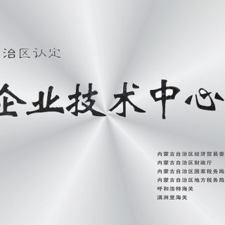 研發(fā)中心被自治區(qū)認定為企業(yè)技術(shù)中心